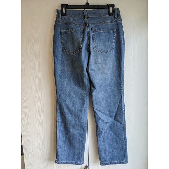 Gloria Vanderbilt Women's Blue Mid Rise Button Closer Straight Leg Jeans Size 2 - Picture 2 of 5
